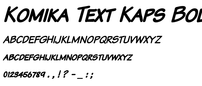 Komika Text Kaps Bold Italic police